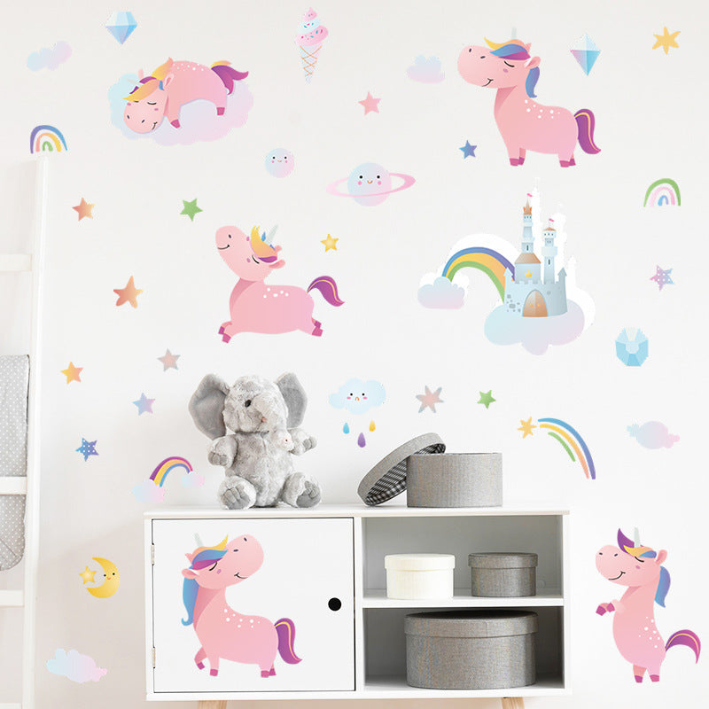 HY4020 4Pcs/Set Cartoon Pink Horse with Rainbows Wall Stickers DIY Mural Art Decor for Kids Room Girl Bedroom Wall Decals (No EN71 Certification) HY4020 4Pcs/Set Cartoon Pink Horse with Rainbows Wall Stickers DIY Mural Art Decor for Kids Room Girl Bedroom Wall Decals (No EN71 Certification)